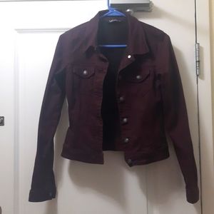 Maroon denim jacket
